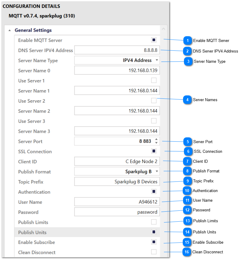 MQTT Server Settings