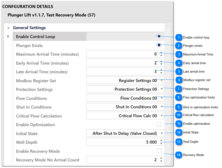 Plunger Control Settings