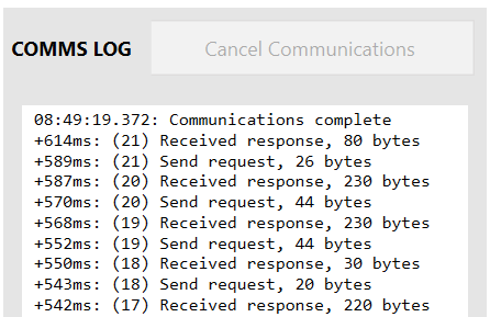 6. Communications log