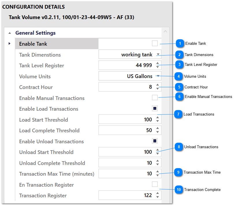 Tank Transactions